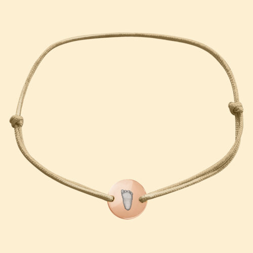 Chiara Armband nude/rosè mit 3D Fußabdruck