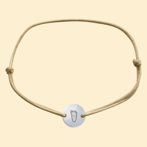 Chiara Armband nude/silber mit 3D Fußabdruck