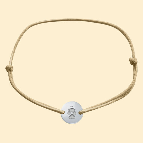 Chiara Armband nude/silber mit 3D Pfotenabdruck