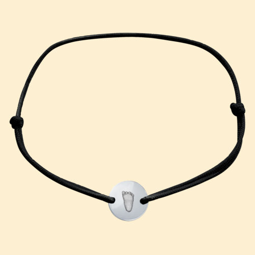Chiara Armband schwarz/silber mit 3D Fußabdruck