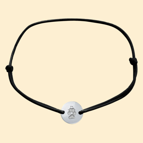 Chiara Armband schwarz/silber mit 3D Pfotenabdruck