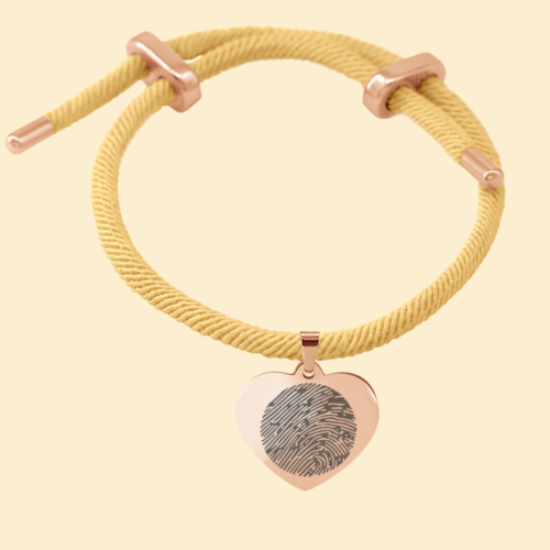 Glücksarmband Herz rosé mit 3D Fingerabdruck
