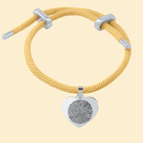 Glücksarmband Herz silber mit 3D Fingerabdruck