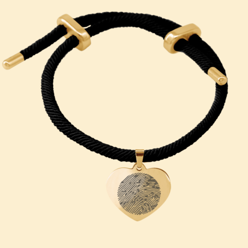 Glücksarmband Herz gold mit 3D Fingerabdruck