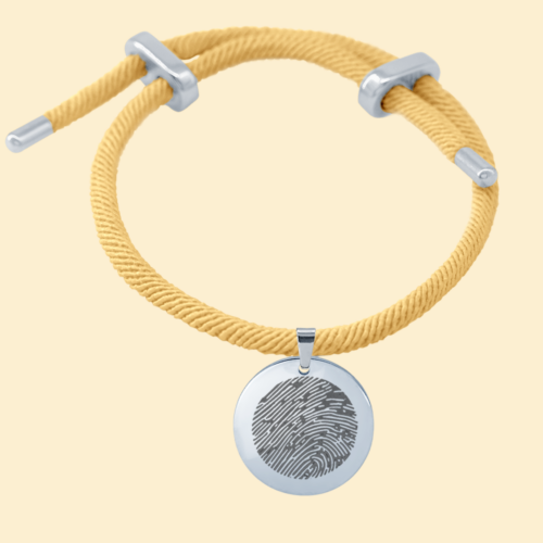 Glücksarmband rund silber mit 3D Fingerabdruck