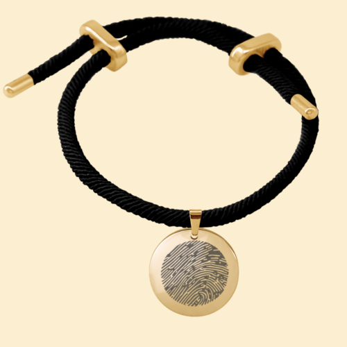 Glücksarmband rund gold mit 3D Fingerabdruck