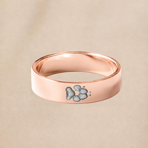 Ring Susi rose mit 3D Pfotenabdruck